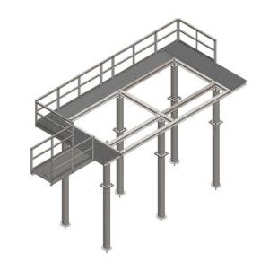 galvanized equipment platform for railroad and telecommunications